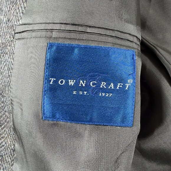 VTG Tweed Herringbone 100% Shetland Wool Blazer Sport Coat Brown Men’s Size 44L - Picture 4 of 9